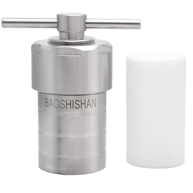 BAOSHISHAN Réacteur Autoclave Hydrothermique 100 ml, Doublé de Polytétrafluoroéthylène en Acier Inoxydable 304 pour Procédé Hydrothermique de Labo (100 ml)