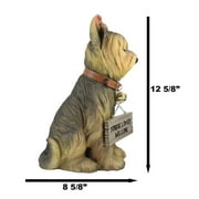 Yorkie Dog Garden Statue 12.5H Yorkshire Terrier Welcome Figurine Jingle Collar