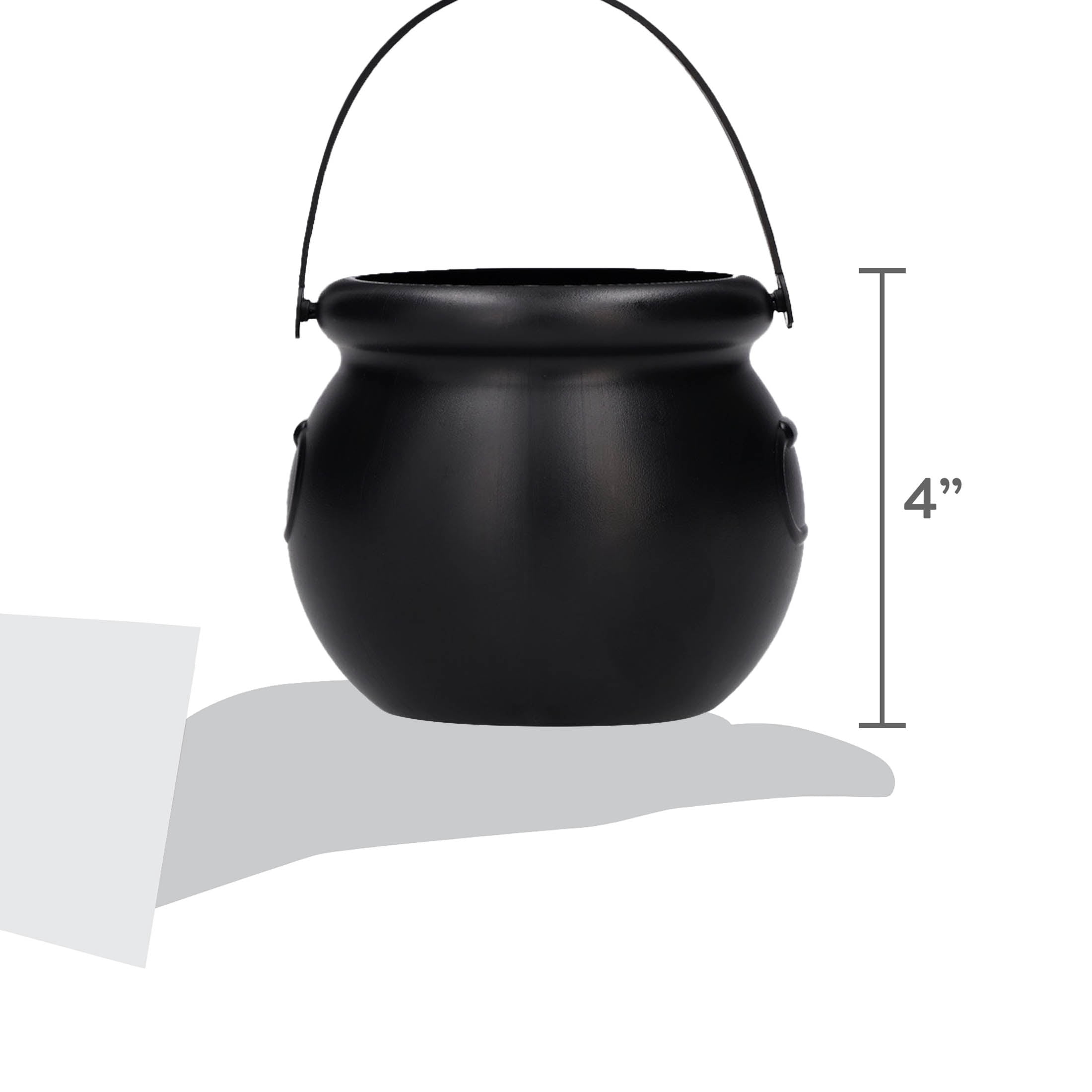 Mini Cauldron Trick-or-Treat Bucket, Black, 4", Halloween by Way To Celebrate