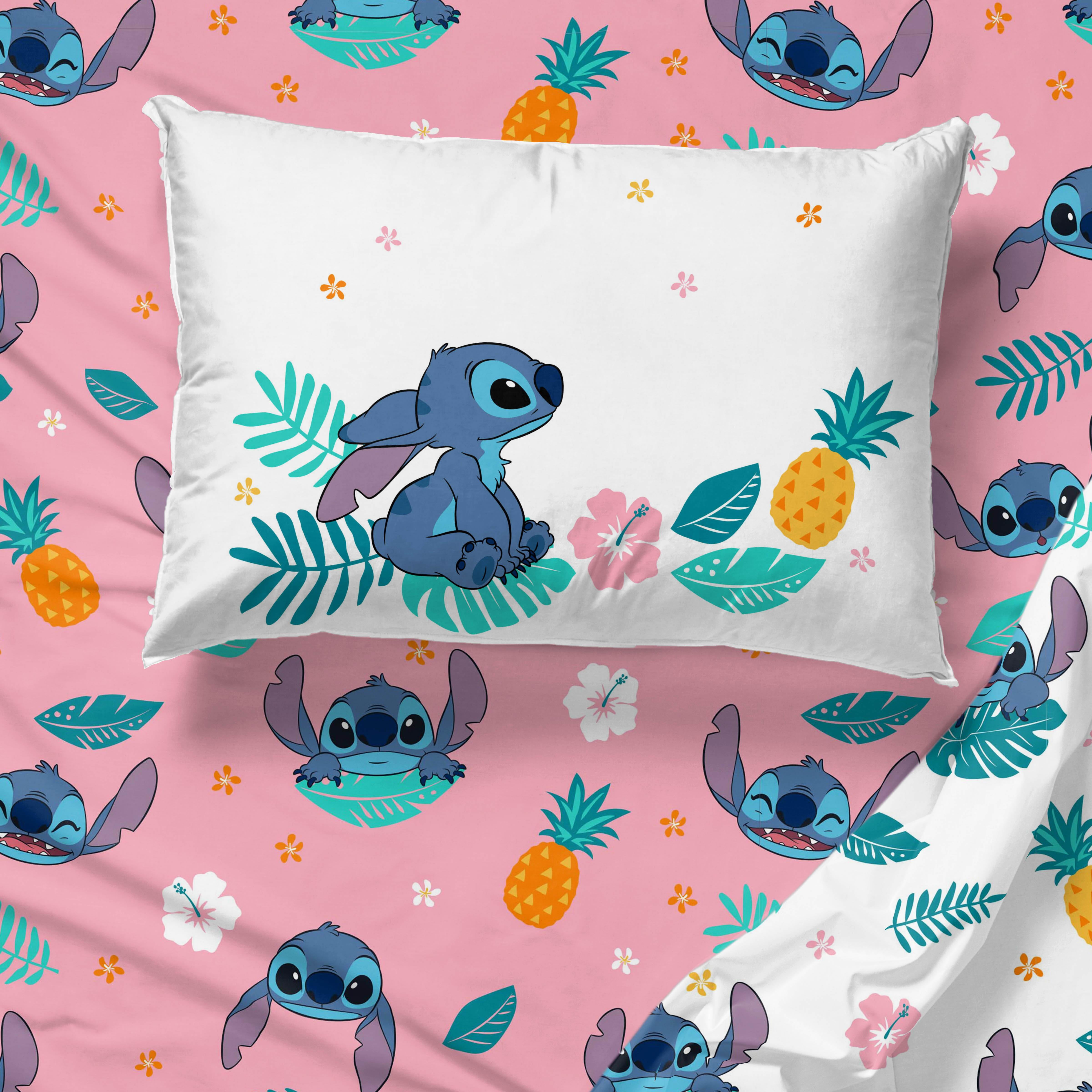 Lilo & Stitch Island Vibes 4-Piece Queen Sheet Set, Polyester, Multicolor, Disney