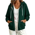 thumbnail image 2 of SYwaren Women's Long Sleeve Zip Up Hoodie Casual Oversized Loose Solid Color Hooded Sweatshirt Jacket with Pockets Fashion Trendy, 2 of 6