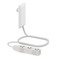 thumbnail image 1 of Extensor de salida de cara plana LIDER con 3 receptáculos, enchufe de placa de pared ultrafino con extensor de cable y regleta de 3 tomacorrientes, cable de 3 pies, LWE3-315-W, blanco, 1 of 5
