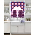 thumbnail image 3 of 4th of July Swag Kitchen Curtains Sets for Windows 24 Inch Length, Independence Day Red Blue White Plaid Checkered Short Window Curtain Swags Valances and Tiers 3 Piece Set for Cafe/Dining Room, 3 of 5