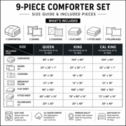 Brown Comforter with Sheets Set King, 9-Piece Bed in a Bag