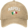 thumbnail image 2 of Naples Italy Italian Flag Cowpoke Hat Adjustable Classic Vintage Distressed Denim Baseball Cap for Men Women Black, 2 of 8