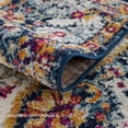 thumbnail image 5 of BoutiqueRugs Simsbury Oriental Medallion Area Rug - Farmhouse Traditional Floral Carpet for Living Room - Navy, Fuchsia, Gray - 6'7" Square, 5 of 10