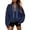 Navy, variant on Horkkom Mock Neck Sweatshirt for Women Casual Trendy Drawstring Tops Quarter Zip Pullover Fall Sweatshirts S