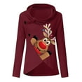 thumbnail image 4 of Chandail de Noël pour Femmes à Imprimé Graphique, Chandail en Molleton de Mode à Manches Longues, Blouse à Fermeture, Veste Mi-Longue, Cardigan d'Hiver à Col Rond, Chandail à Capuchon Doux, 4 of 4