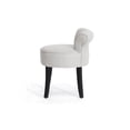 thumbnail image 2 of Skyline Decor Beige Linen Modern Lounge Stool, 2 of 5