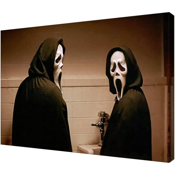Halloween Horror Screamed Posters for Bathroom Decor-Funny Movie Bathroom Framed Art The Toilet Poster Canvas Wall Art Prints for Bathroom Decor