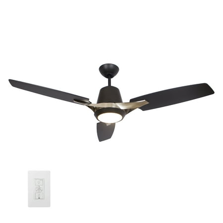 

52 3 Blade Ceiling Fan with Smart Wall Control & Light Black/Gold Finish