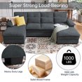thumbnail image 3 of Pingliang Home 109.8" Oversized U Shaped Couch,4 Seat Sectional Sofa with 4 Lumbar Pillow,Upholstered Symmetrical Cloud Couch with Double Chaise,Wrap Around Sofa for Living Room Apartment Office,Gray, 3 of 9