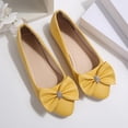 thumbnail image 6 of Miluxas Women's Ballet Flat Shoes Bowknot Flats Round Toe Wedding Flats Yellow 9.5(43), 6 of 7