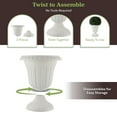 thumbnail image 3 of Pure Garden 16x18-Inch Outdoor Planter 2-Pack - Plastic Urn Planters, White, 3 of 7