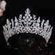 thumbnail image 1 of Tiara y corona de boda de Zirconia cúbica de lujo para mujer, joyería para el pelo de desfile grande, regalos de novia para quinceañera para mujer ShuxiuWang 1327537025412, 1 of 5