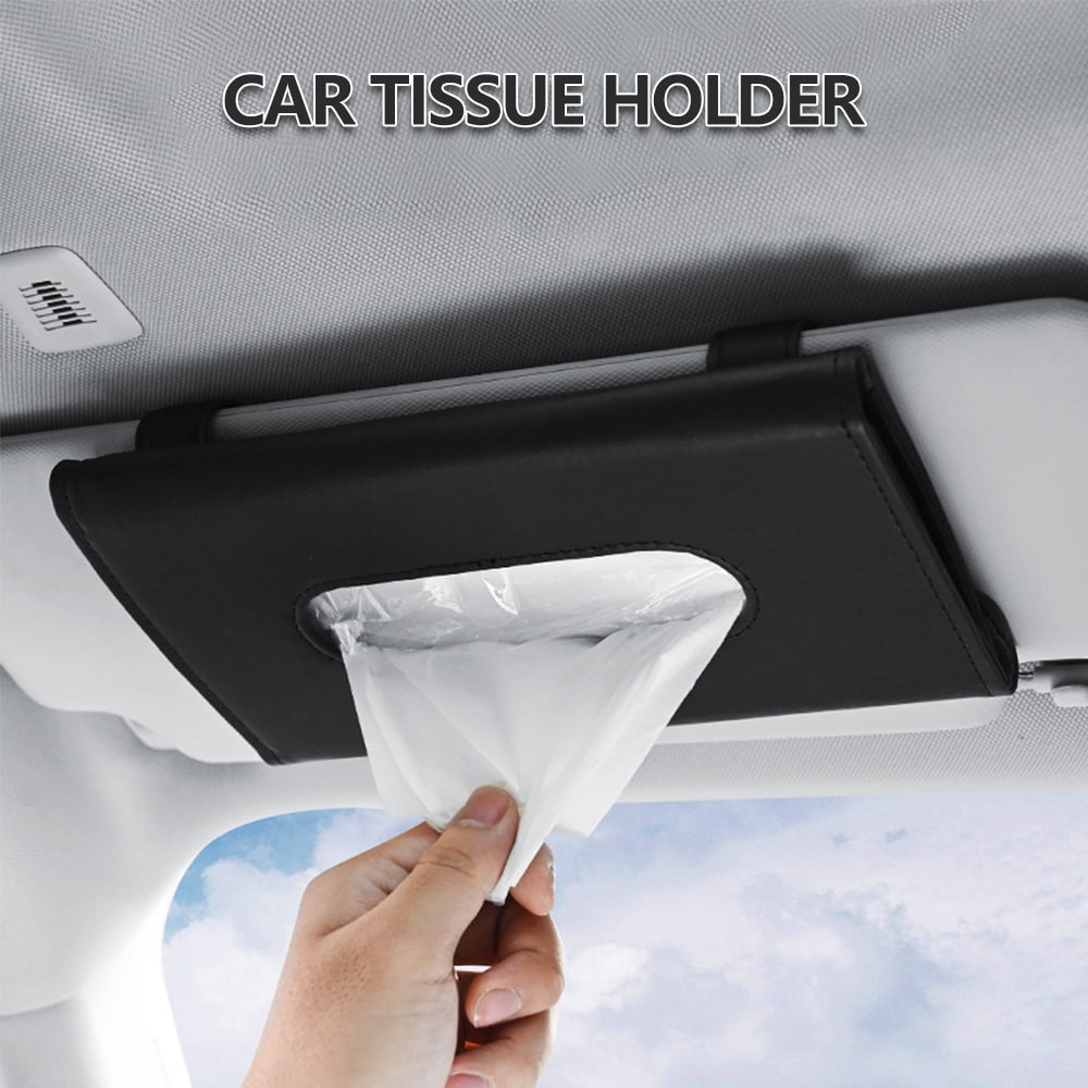 PU leather Auto Car sun visor Tissue box accessories holder Paper napkin clip 