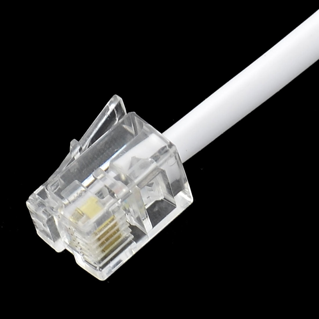 Unique Bargains Telephone Male to Male RJ11 6P4C Plug Adapter Extension Cable Wire 10Ft