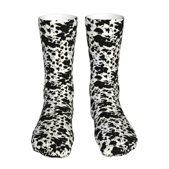 Uemuo Cow Skin 1 for 16in Socks, Cotton Socks Sports Socks Knee High Socks Comfortable Socks For Men, Women