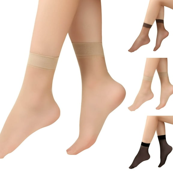 6 Pairs Women's Sheer Ankle Socks - Invisible Nylon Low-Cut Socks with Lace Trim, No-Slip Stay-On Design for Dress Shoes, Flats, Work, Formal Occasions