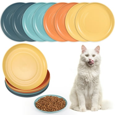 Qweryboo 8 Pcs Whisker Friendly Fatigue Cat Bowl, Shallow Cat Food Dish Wide Cat Wet Feeding Bowls, Pet Plates for Kittens and Short Legged Cat