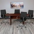 thumbnail image 2 of Pemberly Row 5 Piece Wooden Oval Conference Table Set in Mahogany and Black, 2 of 9