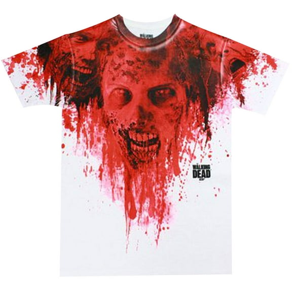 The Walking Dead Walkers in Blood Stain Dye Sublimated Adult T-Shirt