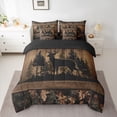 thumbnail image 2 of Homewish Wild Deer Elk 7 Pieces Bedding Comforter Set,Jungle Animal Full Bedding Set,Autumn Fall Leaves Fitted Sheet Flat Sheet For Boys Kids,Super Cozy Room Decor Reversible, 2 of 8