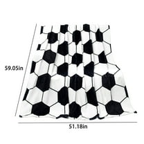 Tainini Soccer Blanket Warm Ultra-Soft Soccer Ball White and Black Throw Blankets 50X60 Inches Soccer Team Player Blankets Gift