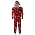 thumbnail image 2 of Odeerbi Matching Family Christmas Pajamas Sets Parent-Child Warm Hooded Jumpsuit Set Xmas Printed Home Wear Loungewear Sleepwear Jammies for Dad, 2 of 5