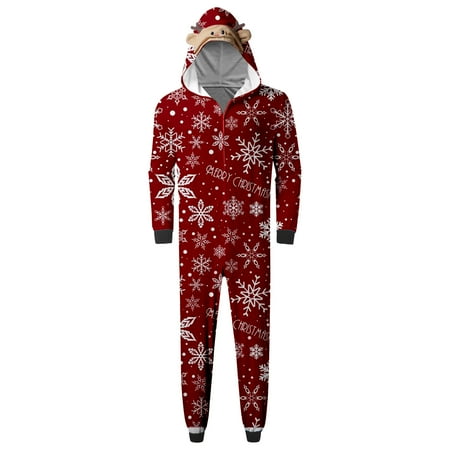 

Jacenvly Christmas Pajamas for Family Clearance Long Sleeve Snowflake Print Soft Comfort Loungewear Toddler Pajamas Round Neck Loose Casual Home Wear Festive Sleepwear Sets Jumpsuit
