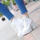 thumbnail image 1 of Botas cortas de terciopelo con cordones en la parte delantera para mujer, tacón alto, tacón grueso, punta redonda Wmkox8yii  hfjk1477, 1 of 4