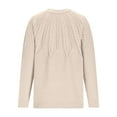 thumbnail image 5 of JSheng Women's Long Sleeve Tops Fashion Solid Color Round Neck Knitted Textured Pullover Sweater for Daily Wear Beige L, 5 of 5