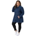 thumbnail image 3 of DARING DIVA Women's Plus Size Buttons Long Sleeve Jean Jackets 4X Dark Blue, 3 of 6