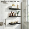 thumbnail image 5 of Topcobee Floating Wooden Shelves for Wall, Modern Design Shelves for Bedroom, Bathroom, Kitchen, Hanging Shelf for Books/Decor/Organization, Floating Display Shelf for Living Room, Black, 3Pcs, 5 of 10