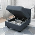 thumbnail image 2 of HONBAY Velvet Armless Chair Middle Module for Moduler Sofa, Navy Blue, 2 of 4