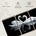 thumbnail image 6 of Elephant Stock Swans In Love Wall Art - Horizontal Multi Panel Canvas - Living Room Wall Decor - Animal Multi Panel - Black And Gray Decor - 26" x 12", 6 of 8
