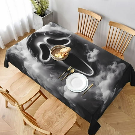 

Ghost-face Tablecloth Washable Long Rectangular Table Cover For Buffet Birthday Party Holiday Dinner Picnic Or Tablecloth For Kitchen Event Use 60 X 90in