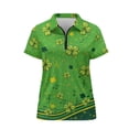 thumbnail image 6 of Whosucclay Shamrocks and Music 1/4 Zip Tennis Shirts, Polyester Polo Shirts Moisture Wicking Quick Dry Tennis Short Sleeved Shirt for Golf Outdoor Exercise Size X-Small, 6 of 10