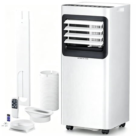 Portable Air Conditioners 10,000 BTU,4-in-1 Air Conditioner Portable Up to 350 Sq.Ft. with Cool,Fan,Dehumidifier,Sleep,Portable AC Unit with LED Remote & 24H Timer,Window Installation Kits