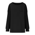 thumbnail image 4 of TKLPEHG Sweatshirts for Women Trendy Crew Neck Sweatshirt with Pocket Lightweight Loose Casual Long Sleeve Classic Solid Color Fashion Pullover (Black,XXL), 4 of 5