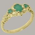 thumbnail image 2 of LBG British Made 18k Yellow Gold Real Genuine Emerald Womens Promise Ring - 33 size options - Size 5.75, 2 of 9