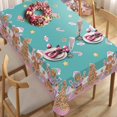 thumbnail image 6 of Pink Christmas Gingerbread Man Rectangle Tablecloth 60 x 84 Inch, Xmas Tree Peppermint Candy Decorative Table Cloth Dining Table Cover, Winter Holiday Dinner Party Picnic Decoration, 6 of 6