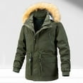 thumbnail image 5 of hopeusnice Men's Winter Thickened Hood Warm Windproof Outwear Jacket Coat Parkas Green XXXL, 5 of 6