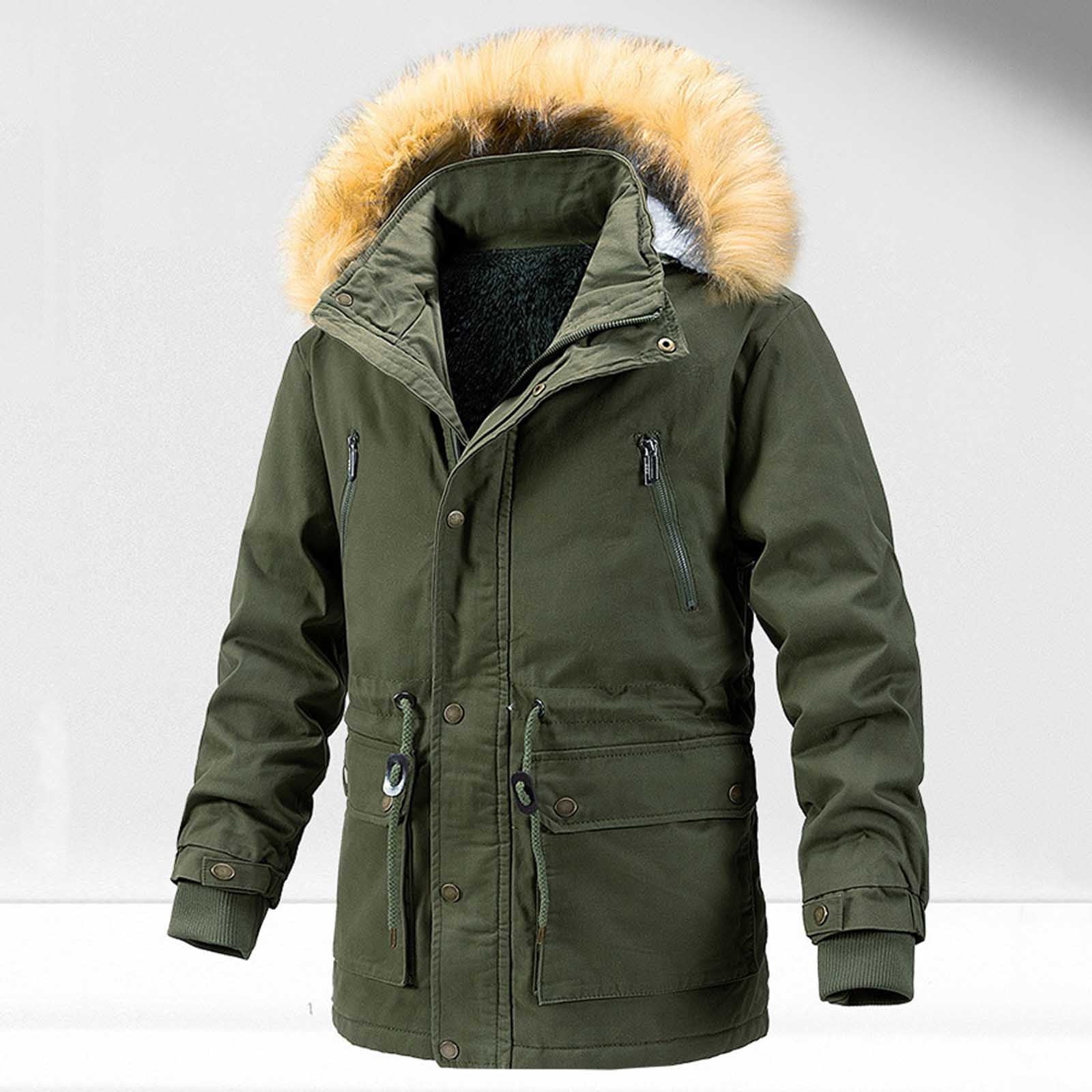 Army jacket with fur hood online