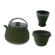thumbnail image 3 of Hervidor de agua plegable para exteriores, hervidor de agua caliente con mango antiescaldaduras, olla de cocina, hervidor portátil, tetera de silicona verde, 3 of 9