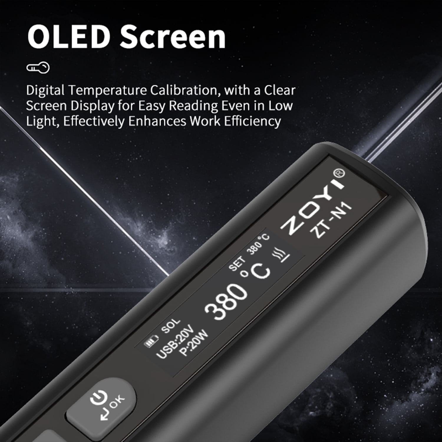 Electric Soldering Iron - 96W Precision Soldering with OLED Display, Rapid Heating, Adjustable Temperature, and PD/QC Protocol Charging