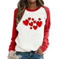 thumbnail image 2 of Pompotops Chandail T-Shirt pour Femme à Col Rond Décontracté à Manches Longues avec Imprimé et Coutures Love, 2 of 4