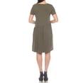 thumbnail image 3 of White Mark Asymmetrical Drop Waist Short Sleeve Swing Dress, Women's, S-XL, 3 of 6