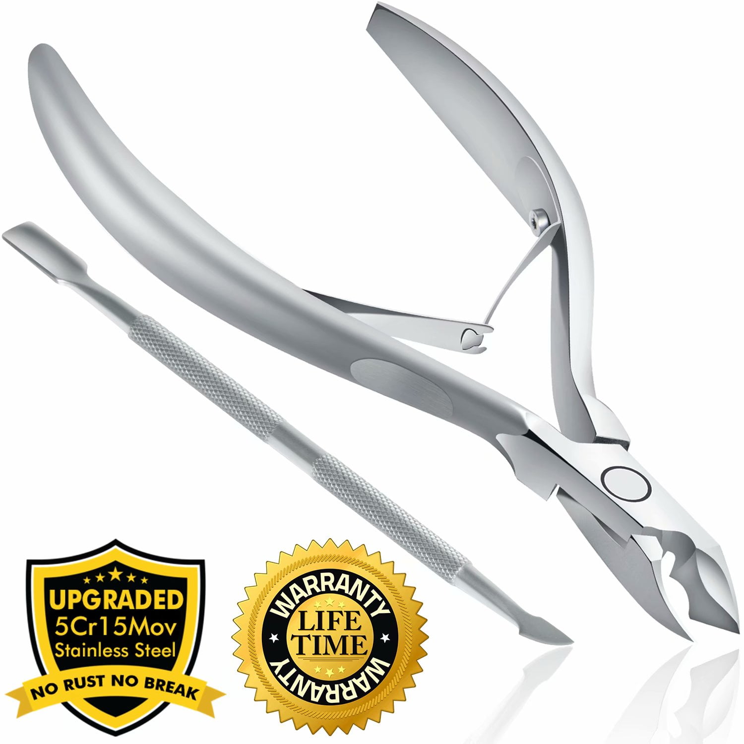 Cuticle Trimmer with Cuticle Pusher - BTArtbox Cuticle Remover Upgraded 5Cr15Mov Stainless Steel Cuticle Nippers Durable Cuticle Cutter Scissors Manicure Pedicure Tools Set