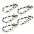 thumbnail image 2 of Carabiner Buckle, Keychain Link Buckle Stainless Steel Snap Hook 10Pcs Snap Hook  For Camping Climbing Hooking M5, 2 of 8